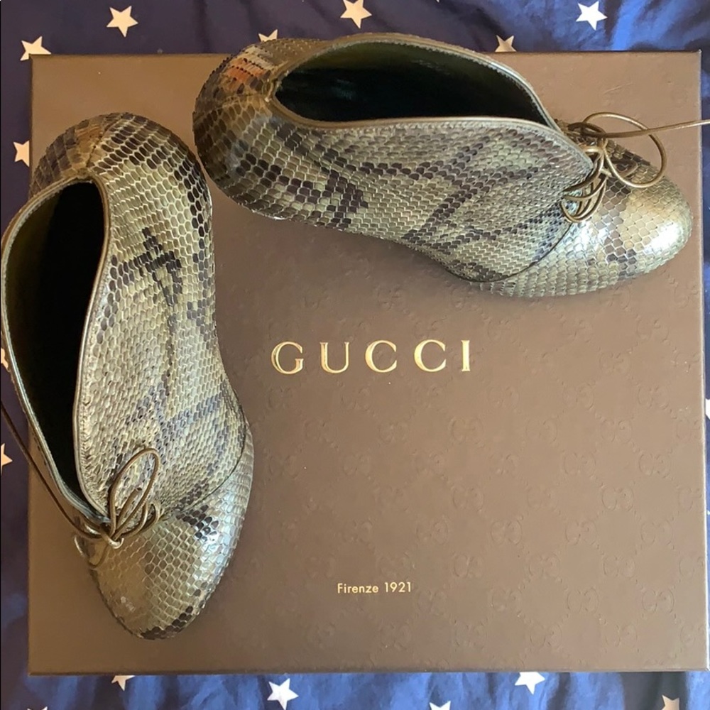 Gucci Python Booties 37 Worn Once - image 2